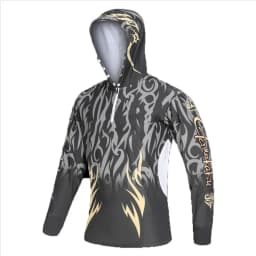 Fishing Shirts UV Protection Quick Dry Mens Hooded Printing Fishing Shirt Long Sleeve Breathable  Anti-UV Jacket