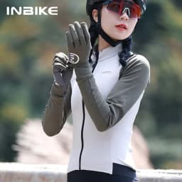 INBIKE Winter Women's Cycling Jersey Long-Sleeved Fleece Warm Outdoor Bicycle Riding Clothing Jersey MTB Sportswear Full Zipper