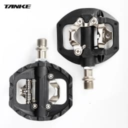 TANKE Mountain Bike Pedals 3 Sealed Bearing SPD Dual Clipless Flat & Lock Pedal Aluminum Cycling Pedals nylon cycling accessorie