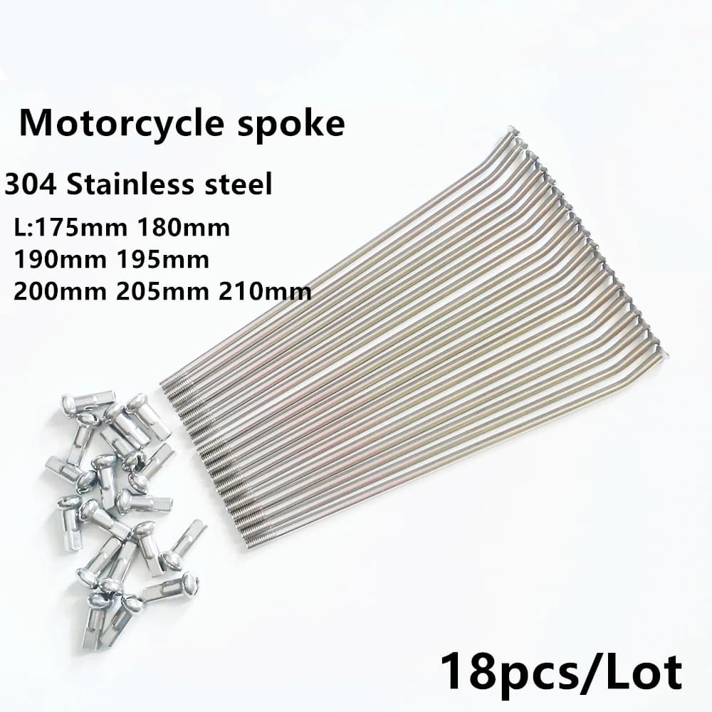 18pcs/lot Motorcycle Spoke Diameter 4.0mm 170/175/180/190/195/200/205/210/225/238mm Bicycle Spoke Off-Road Motorcycle Spoke