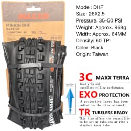 Maxxis Minion DHF (M301Ru) 26x2.3 27.5x2.3/2.5/2.8 29x2.3/2.5 Folding Downhill Tires For Mountain Bikes Are More Wear-resistant