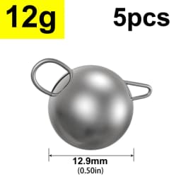 5pcs 2g-18g Fishing Weight Sinker Jig Head Deep Water Bullet Weight with Swivel Round Ball Sinkers Fishing Tackle Accessories