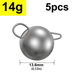 5pcs 2g-18g Fishing Weight Sinker Jig Head Deep Water Bullet Weight with Swivel Round Ball Sinkers Fishing Tackle Accessories