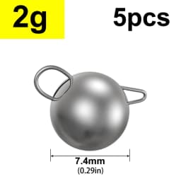 5pcs 2g-18g Fishing Weight Sinker Jig Head Deep Water Bullet Weight with Swivel Round Ball Sinkers Fishing Tackle Accessories