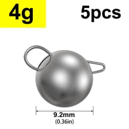 5pcs 2g-18g Fishing Weight Sinker Jig Head Deep Water Bullet Weight with Swivel Round Ball Sinkers Fishing Tackle Accessories