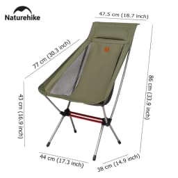 Naturehike Camping Moon Chair High Back Ultralight Folding Chair Portable 120Kg Load Travel Rocking Chairs Outdoor Fishing Chair