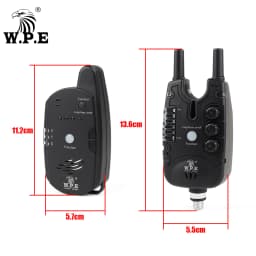W.P.E 1set Carp Fishing Bait Alarm 4+1 Electronic Alert Luminous Indicator Fish Bell Carp Feeder Fishing LED Sound Wireless