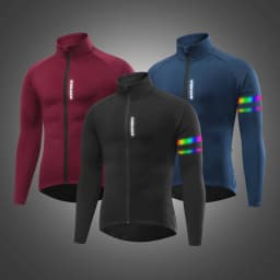 WOSAWE Men'sThermal Winter Cycling Jacket Fleece Lining Long Sleeve Jersey Windproof Running Riding Ciclismo Cycling Clothing