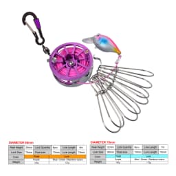 Portable Fishing Lock Buckle Live Fish Lock Buckle with Reel Stainless Steel 8 Snaps Stringer Floats Fishing Reel Sea Tackle