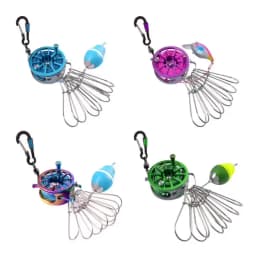 Portable Fishing Lock Buckle Live Fish Lock Buckle with Reel Stainless Steel 8 Snaps Stringer Floats Fishing Reel Sea Tackle