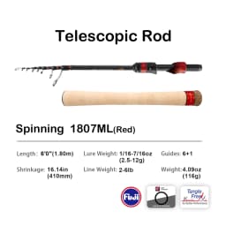 PURELURE 1.50m XUL BFS Telescopic Rod 5ft Travel Rod Trout Spinning Casting Solid Tip Carbon Fishing Rod Small Bait Perch Rod