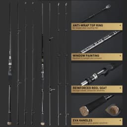 JOHNCOO 2.7m 3.0m 3 Section Carbon Fishing Rod H/MH Power 2 Tips Spinning Casting Rod Travel Ultra Rod 10-45g Lure Rod