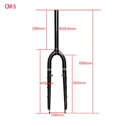 26/27.5ER DARKROCK CM-3 /CM-5 Cr-Mo Steels Front Fork 28.6mm DISC and V Brake MTB Rigid Fork Mountain Bikes Parts Matt Glossy