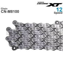Original SHIMANO DEORE XT M8100- 12-Speed Bicycle Chains CN-M8100 HYPERGLIDE+ - SIL-TEC - MTB Chain 116/126L with Quick Link