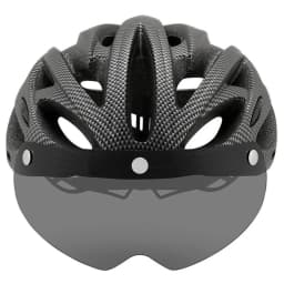 230g YUMAJ Ultralight Helmet Road Mountain Helmet Intergrally-molded with Removable Visor Goggles Bike Taillight Helmet CB-26