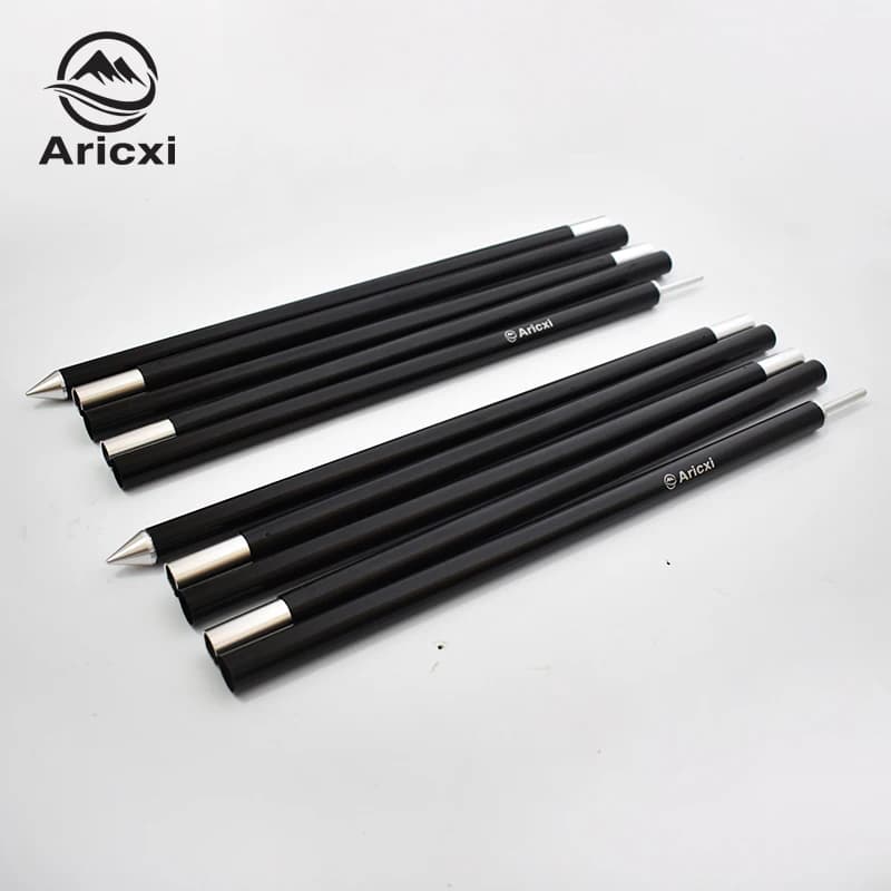 Aricxi 2pcs a lot High Quality Outdoor Ultralight 7075 Aluminium Alloy Sun Shelter Support Rod Pole tarp poles black