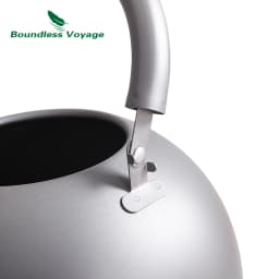 Boundless Voyage Outdoor Ultralight Big Capacity Pot with Warning Buzzer 2L Titanium Kettle for Boiling Water Coffee Tea