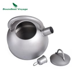 Boundless Voyage Outdoor Ultralight Big Capacity Pot with Warning Buzzer 2L Titanium Kettle for Boiling Water Coffee Tea