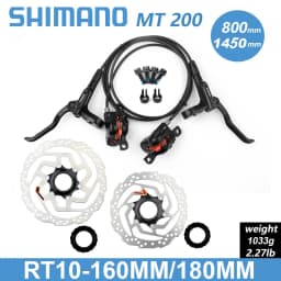 Shimano BR MT200 Hydraulic Disc Brake 1550 1500 1450 850 800mm Left Front Right Rear Brake Set RT-10/26/56 160 180mm Rotor