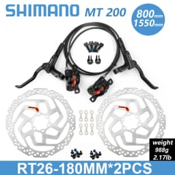 Shimano BR MT200 Hydraulic Disc Brake 1550 1500 1450 850 800mm Left Front Right Rear Brake Set RT-10/26/56 160 180mm Rotor