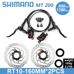 Shimano BR MT200 Hydraulic Disc Brake 1550 1500 1450 850 800mm Left Front Right Rear Brake Set RT-10/26/56 160 180mm Rotor