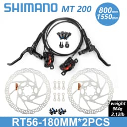 Shimano BR MT200 Hydraulic Disc Brake 1550 1500 1450 850 800mm Left Front Right Rear Brake Set RT-10/26/56 160 180mm Rotor