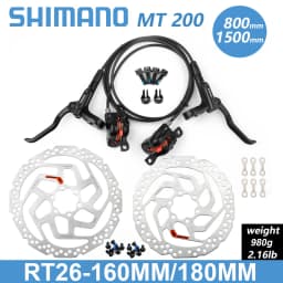 Shimano BR MT200 Hydraulic Disc Brake 1550 1500 1450 850 800mm Left Front Right Rear Brake Set RT-10/26/56 160 180mm Rotor