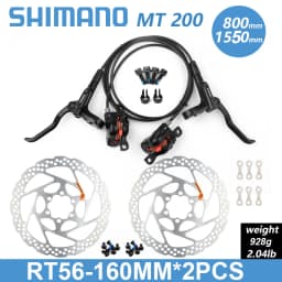 Shimano BR MT200 Hydraulic Disc Brake 1550 1500 1450 850 800mm Left Front Right Rear Brake Set RT-10/26/56 160 180mm Rotor
