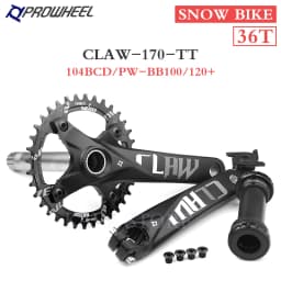 Prowheel Snow Bike Crankset 170mm Fat Bike Crank Sets 30T 32T 34T 36T 38T 40T 42T Sprocket 176/192mm Bottom Bracket E-Bike Part
