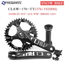 Prowheel Snow Bike Crankset 170mm Fat Bike Crank Sets 30T 32T 34T 36T 38T 40T 42T Sprocket 176/192mm Bottom Bracket E-Bike Part