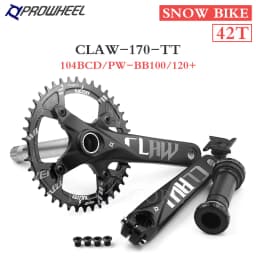 Prowheel Snow Bike Crankset 170mm Fat Bike Crank Sets 30T 32T 34T 36T 38T 40T 42T Sprocket 176/192mm Bottom Bracket E-Bike Part
