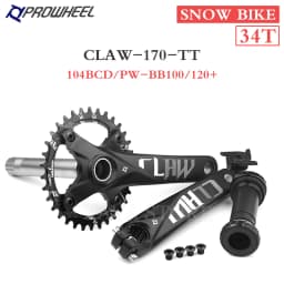 Prowheel Snow Bike Crankset 170mm Fat Bike Crank Sets 30T 32T 34T 36T 38T 40T 42T Sprocket 176/192mm Bottom Bracket E-Bike Part