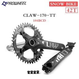 Prowheel Snow Bike Crankset 170mm Fat Bike Crank Sets 30T 32T 34T 36T 38T 40T 42T Sprocket 176/192mm Bottom Bracket E-Bike Part