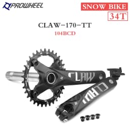 Prowheel Snow Bike Crankset 170mm Fat Bike Crank Sets 30T 32T 34T 36T 38T 40T 42T Sprocket 176/192mm Bottom Bracket E-Bike Part
