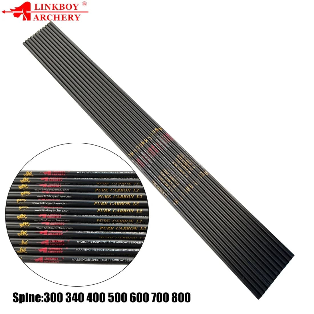 Archery Carbon Arrow Shaft 30/32" SP300 340 400 500 600 700 800 ID6.2mm Compound Recurve Bow Longbow Hunting Arrows