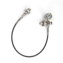 Diving Scuba Din300 Cylinder Decanting Equalising Pressure With Quick Disconnect Hose+Pressure Gauge - 232Bar and 300Bar