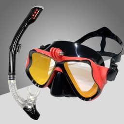 Diving Mask with Sports Camera Mount, Electroplated Tempered Glass, Silicone Strap, Safe and Comfortable Design