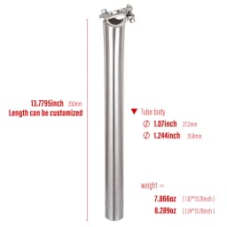 8-Shape Titanium Seatpost, 27.2mm/30.9mm/31.8mm for Gravel Road/MTB Bicycle Folding Bike