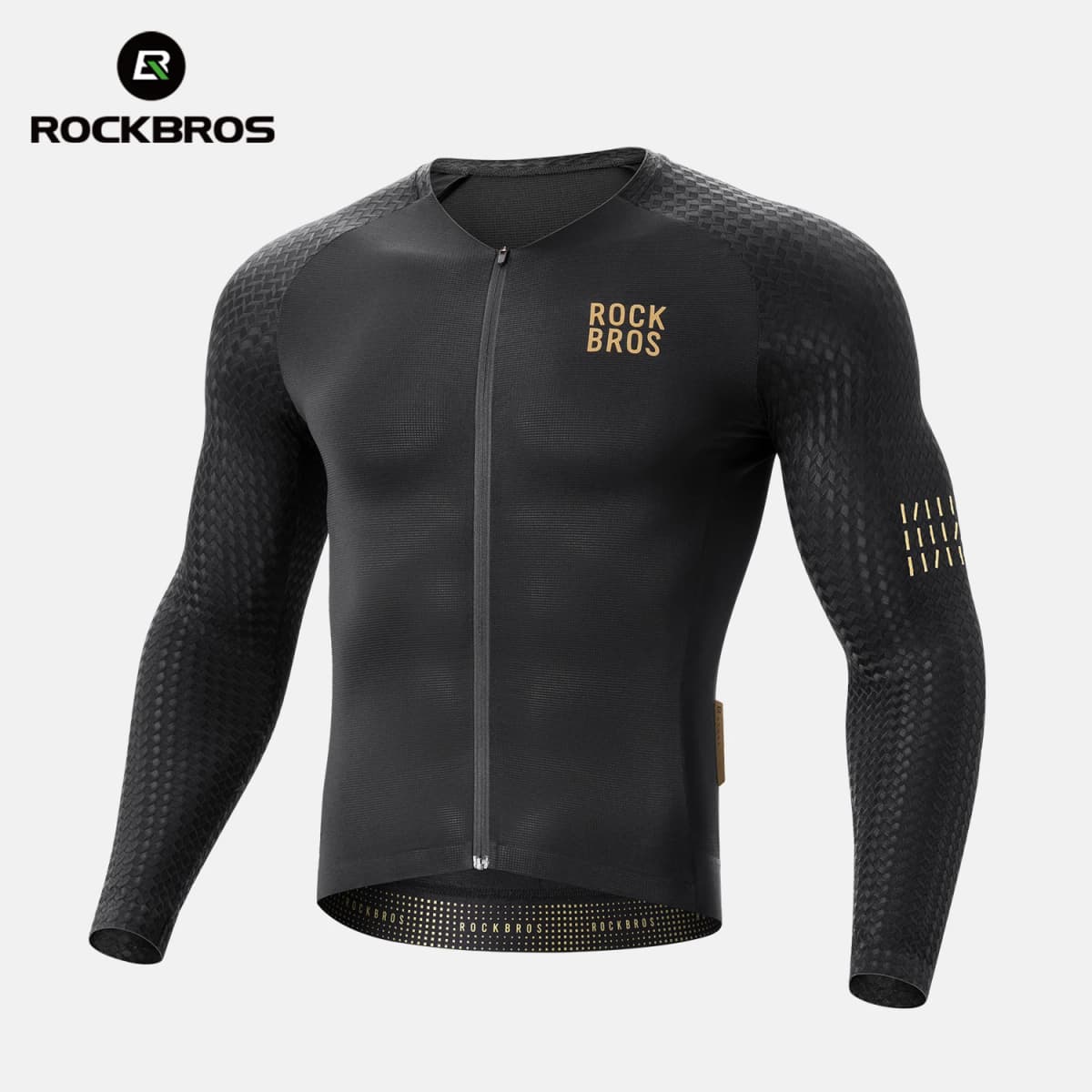 ROCKBROS Cycling Jersey Spring Autumn Lightweight High Elasticity Long Sleeve Bicycle Jersey Wicking Breathable MTB Bike Jersey