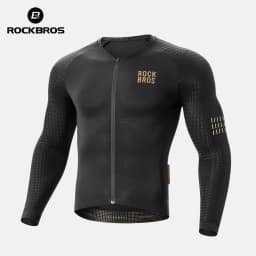 ROCKBROS Cycling Jersey Spring Autumn Lightweight High Elasticity Long Sleeve Bicycle Jersey Wicking Breathable MTB Bike Jersey