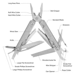 SWISS TECH 15in1 Outdoor Multi-tool Camping Supplies EDC Survival Tactical Hunting Hiking Pocketknife Nature Hike