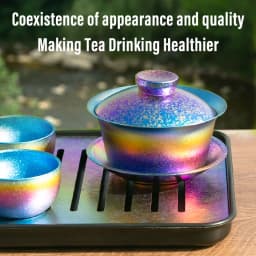 TiTo Titanium Gaiwan Tea Maker Portable Double Walled Anti-scalding Tea Utensils Teapot Small Teacup with Cover Portable Tureen