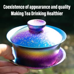 TiTo Titanium Gaiwan Tea Maker Portable Double Walled Anti-scalding Tea Utensils Teapot Small Teacup with Cover Portable Tureen