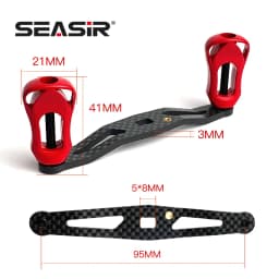 SEASIR Carbon Fiber Fishing Reel Handle Ultra Light Carbon Grip 6 COLORS Refit For Baitcasting Reel DIY Fishing Accessories