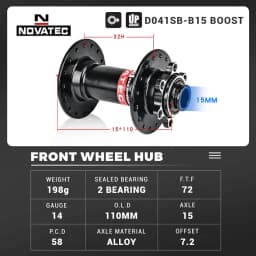 Novatec Bicycle Hub D442 D041 Front Rear Wheel Hub 2/4 Bearing For 8/9/10/11/12 Speed Mountain Bike Hub 32H BOOST THRU 15/12MM