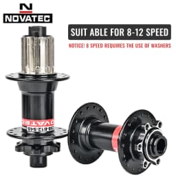 Novatec Bicycle Hub D442 D041 Front Rear Wheel Hub 2/4 Bearing For 8/9/10/11/12 Speed Mountain Bike Hub 32H BOOST THRU 15/12MM
