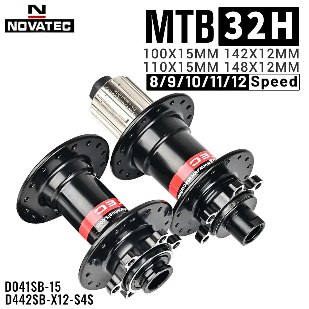 Novatec Bicycle Hub D442 D041 Front Rear Wheel Hub 2/4 Bearing For 8/9/10/11/12 Speed Mountain Bike Hub 32H BOOST THRU 15/12MM