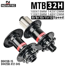 Novatec Bicycle Hub D442 D041 Front Rear Wheel Hub 2/4 Bearing For 8/9/10/11/12 Speed Mountain Bike Hub 32H BOOST THRU 15/12MM