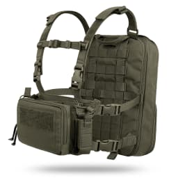 KRYDEX Tactical D3CR Chest Rig Vest with D3 Flatpack Backpack Bag Rifle Pistol Mag Pouch Hunting Airsoft Accessory Ranger Green