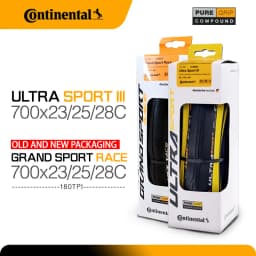 Continental Road Tire 700x25C/28C/23C Ultra Sport III & GRAND Sport Race Black Yellow Road Bike Clincher Folding Gravel Tire